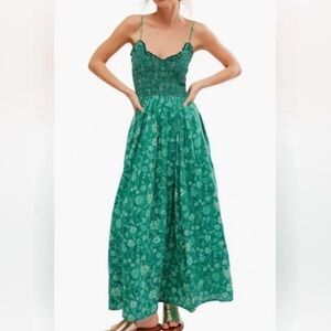Free People Smocked Floral Maxi Dress